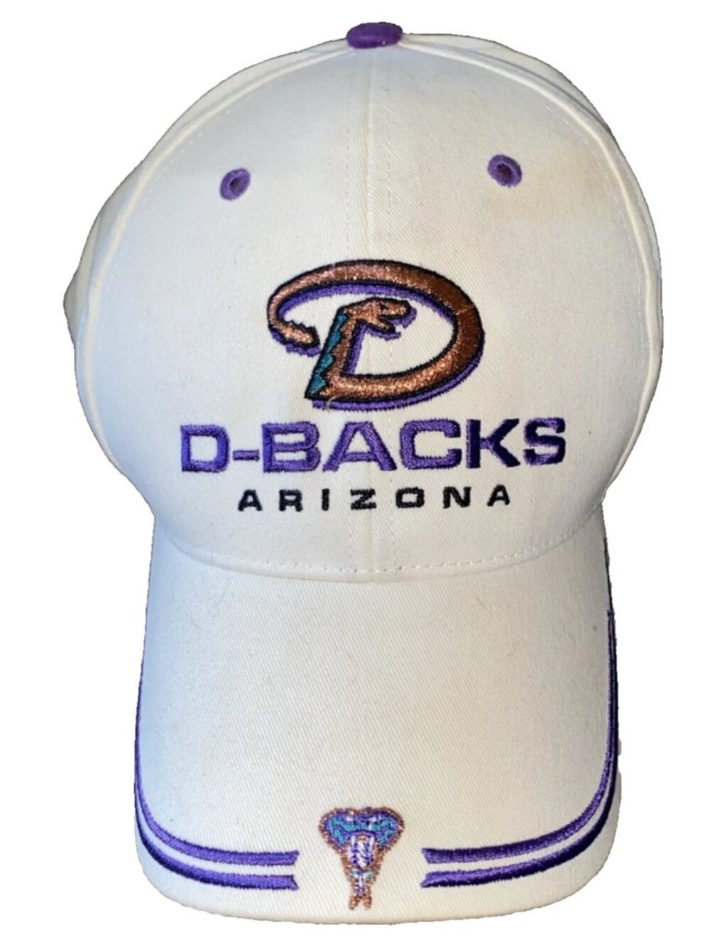 VTG Arizona D-Backs Diamondbacks Twin Enterprises White Adjustable Hat Cap RARE